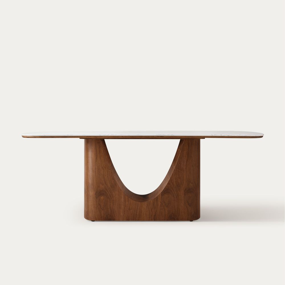 white stone dining table