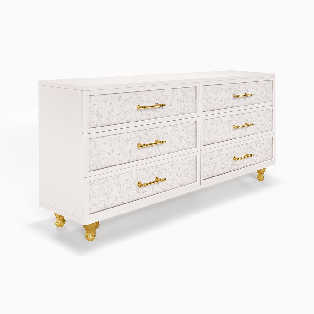Gold Handle of White Dresser