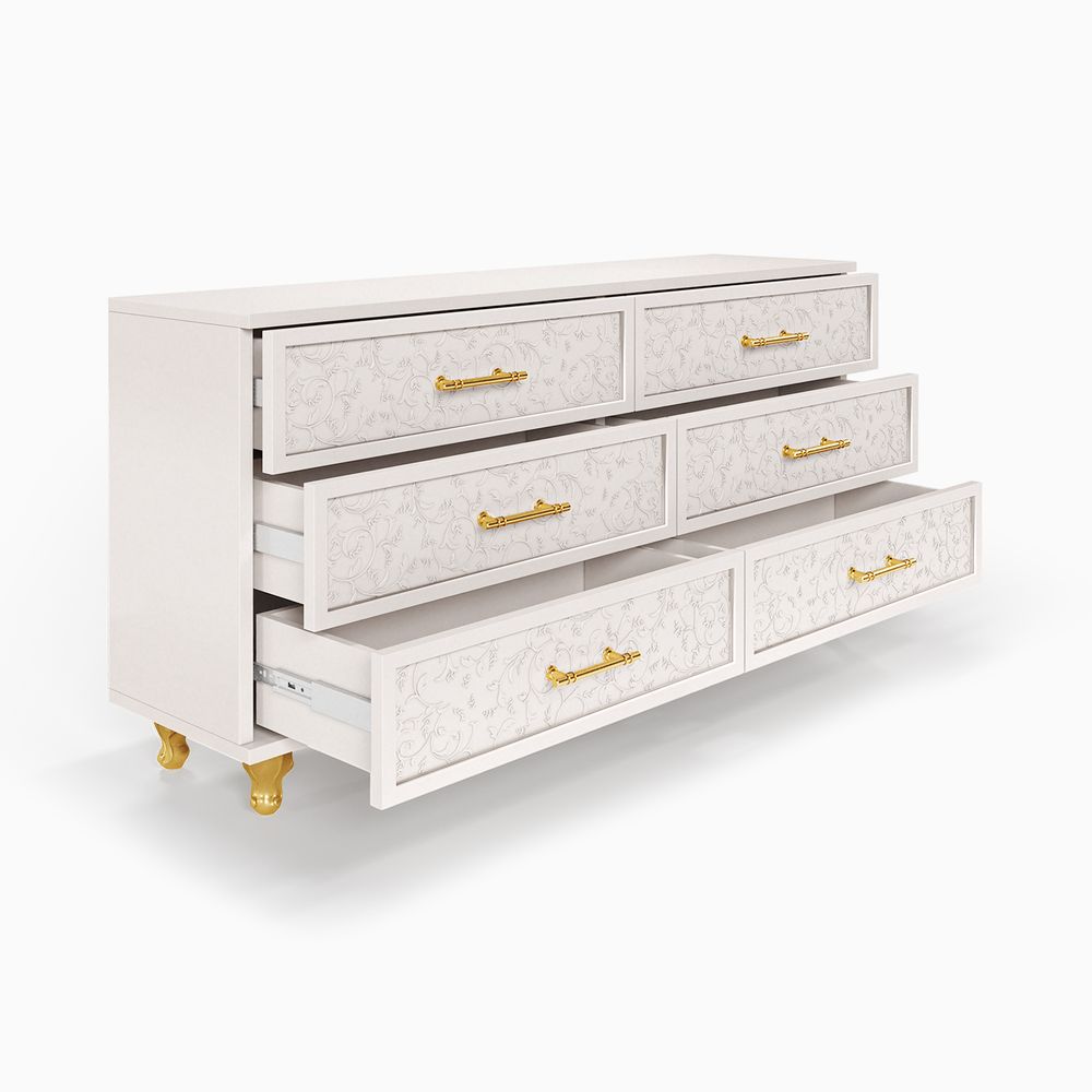 Gold legs of White Dresser