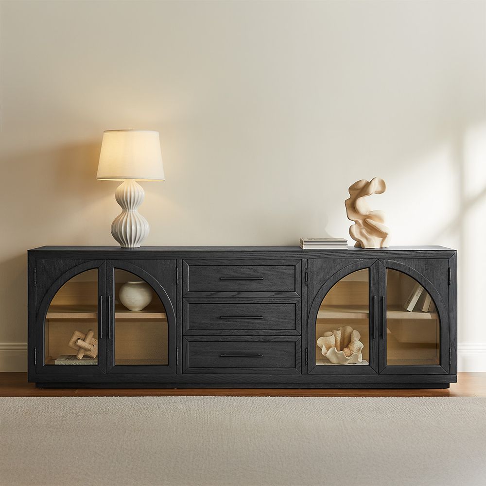 MidCentury Black Oak TV Stand