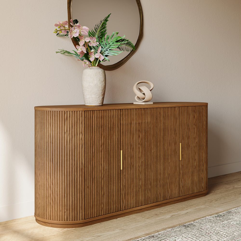fluted wood sideboard for dining room