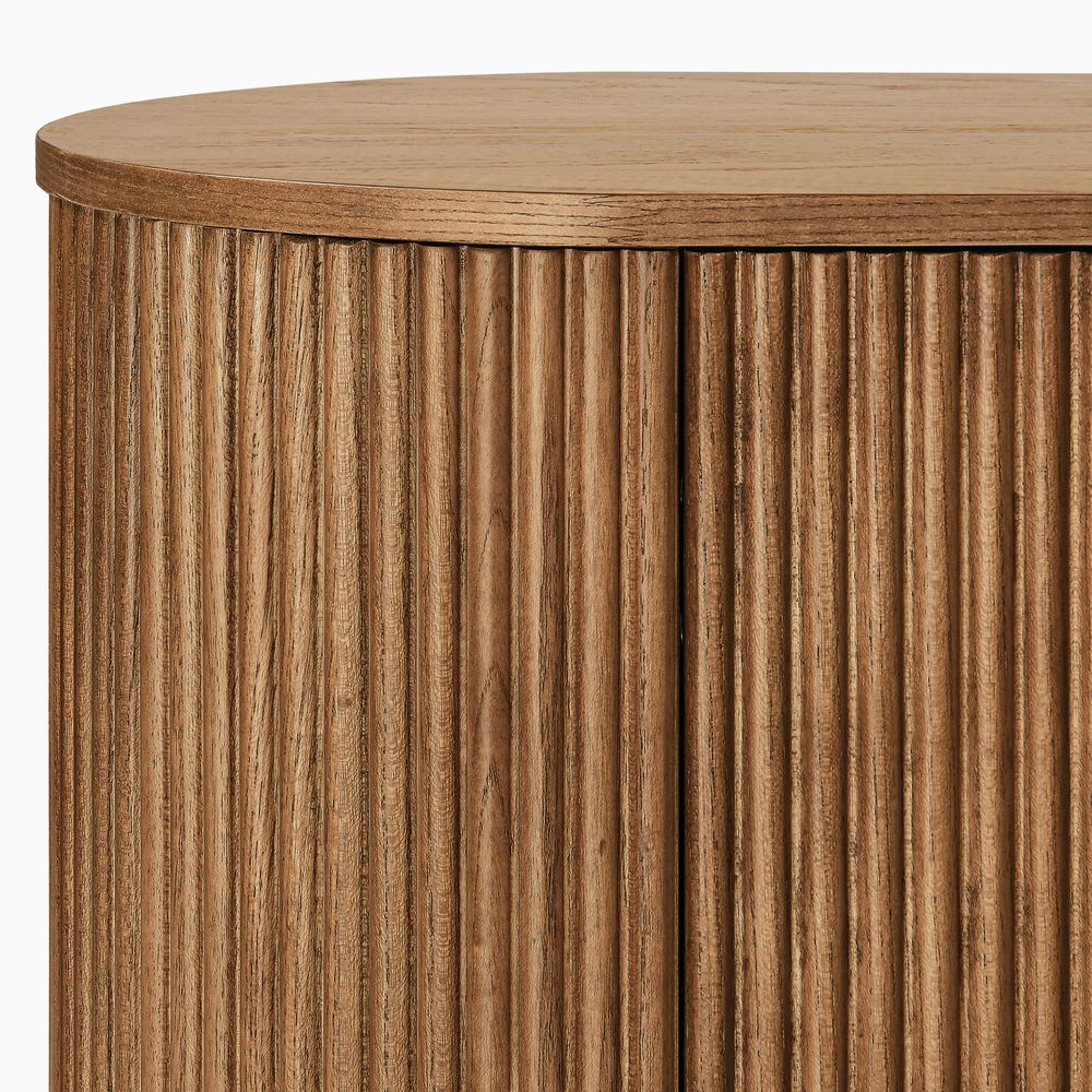 fluted wood sideboard with ash wood finish