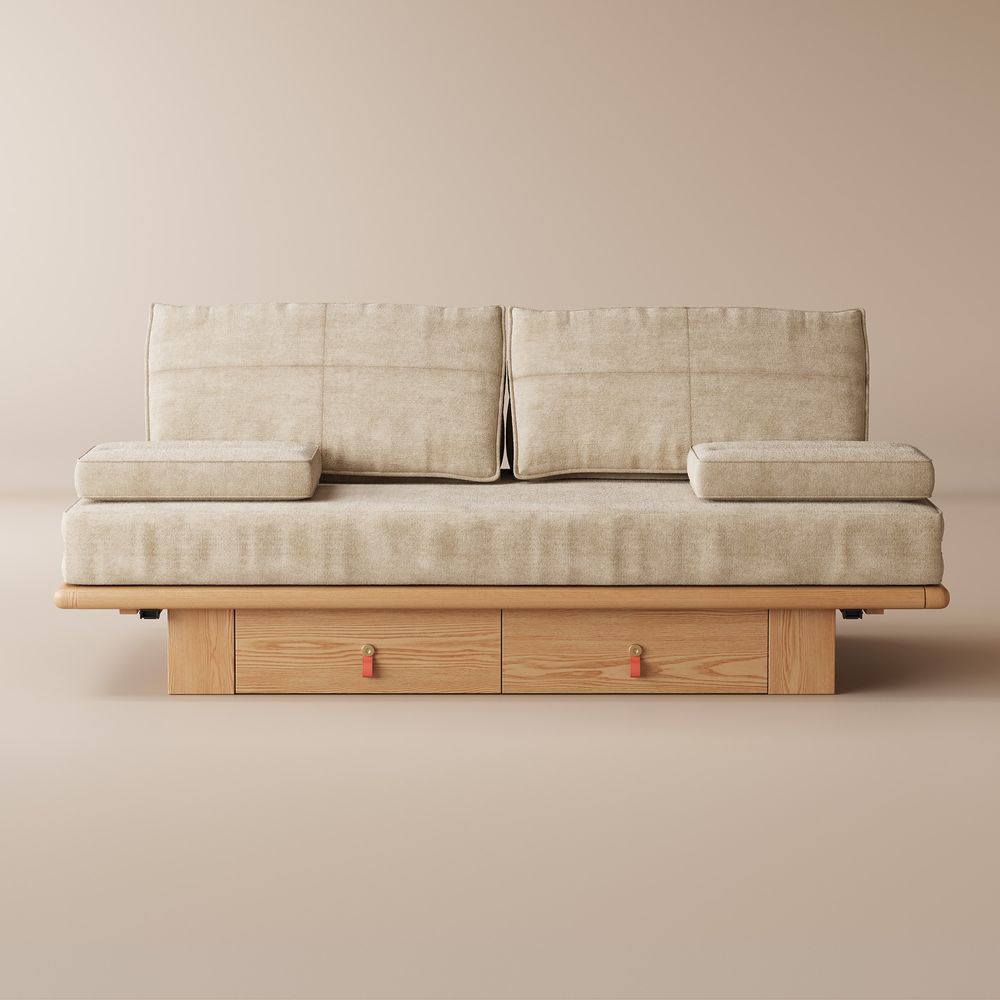 Beige sofa bed