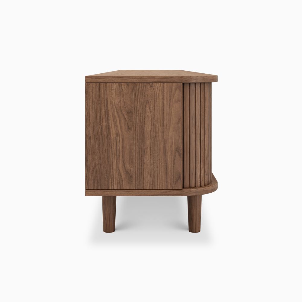 Side of Walnut Tambour Door TV Stand