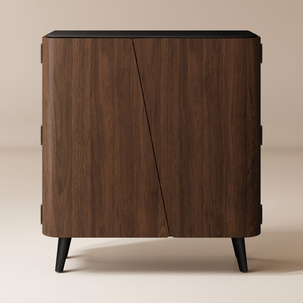 Walnut Shoe Cabinet Entryway Storage