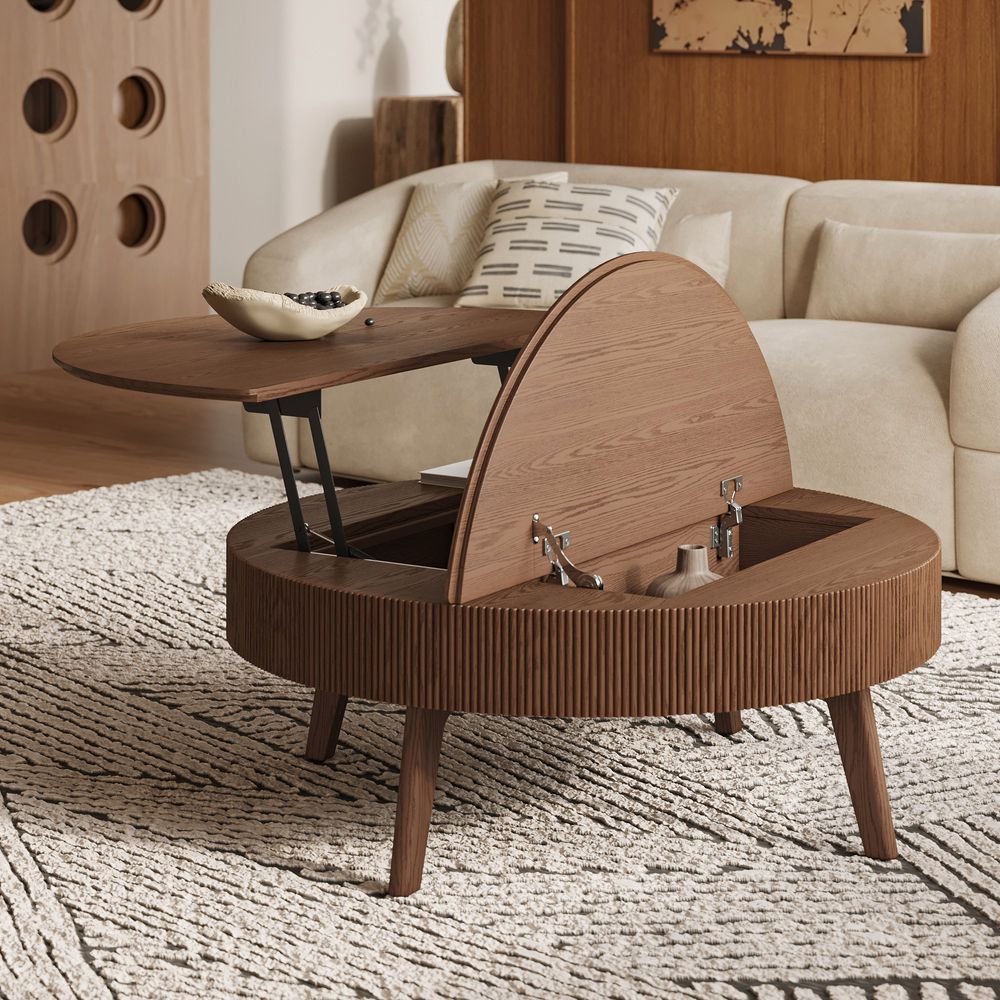 Round lift top coffee table with Hidden Storage for Living Room