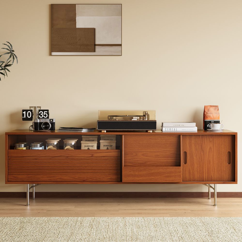 70 inch Modern Sliding Door TV Stand