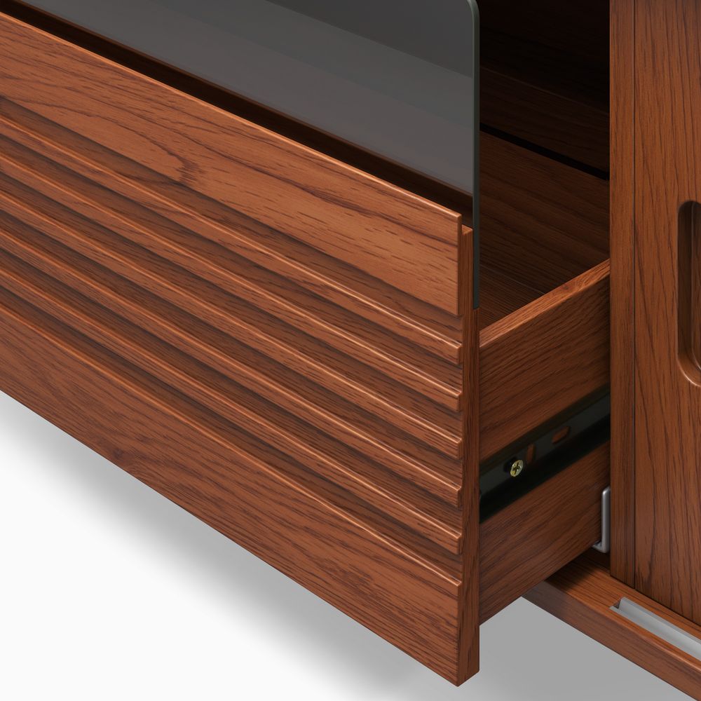 Drawer of 70 inch Sliding Door TV Stand