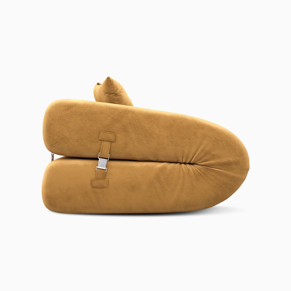 yellow sofa with durable latch