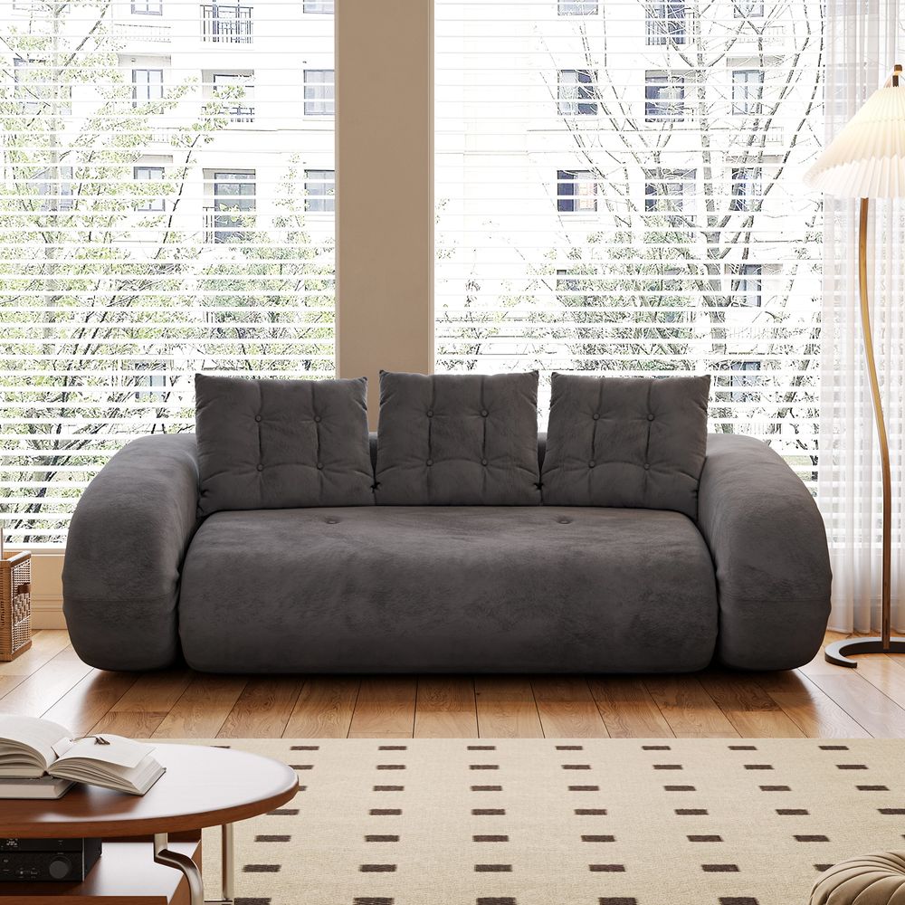 Velvet Convertible Upholstered Sofa Bed