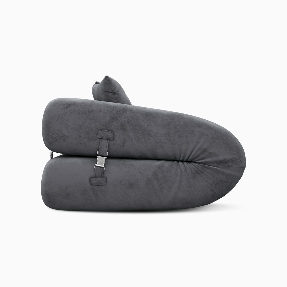 grey sofa with durable latch