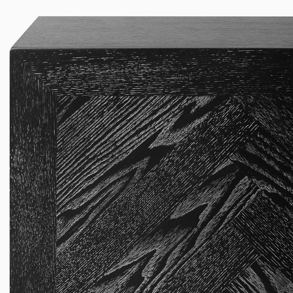 black Credenza buffet with ash wood finish