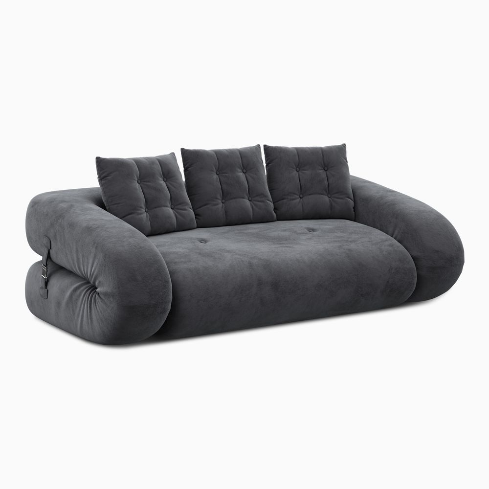gray sofa bed side view