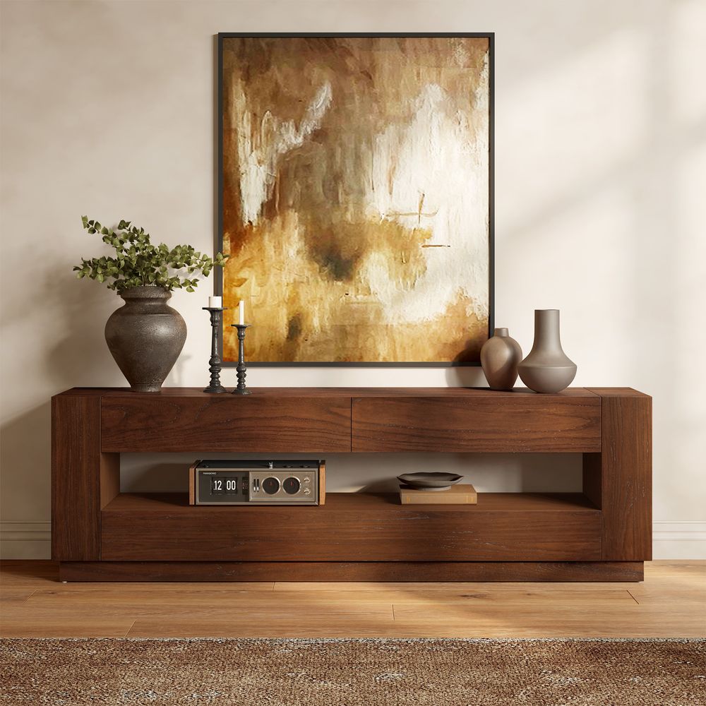 Modern Brown Wood TV Stand