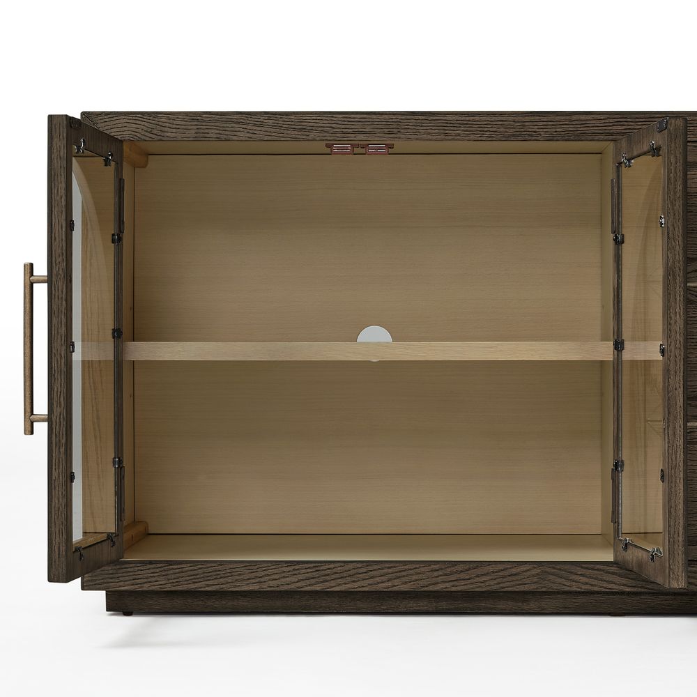 Storage of Dark Brown Oak TV Cabinet