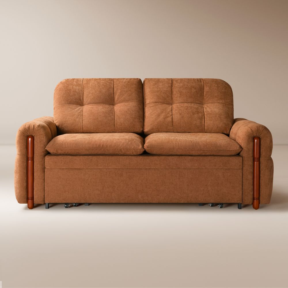 orange loveseat sofa bed