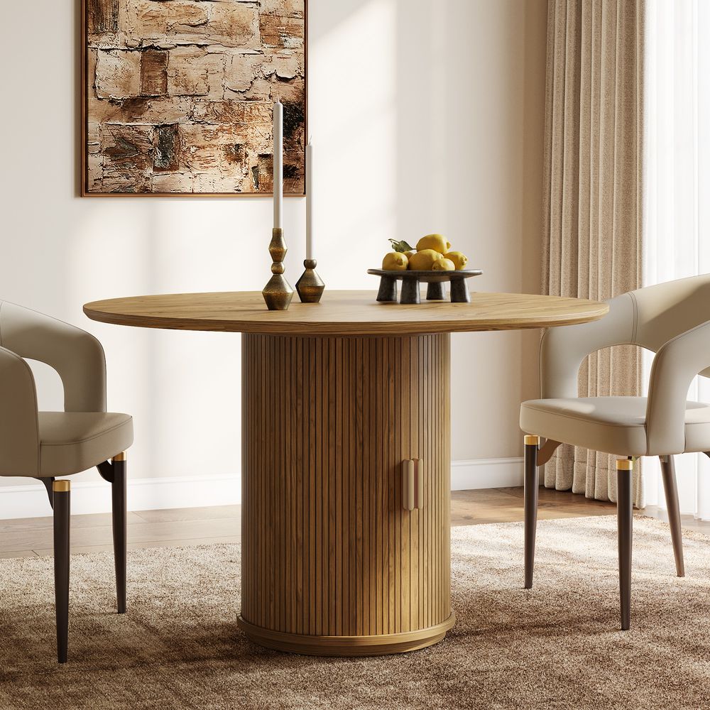 Brown Rouud Dining Table