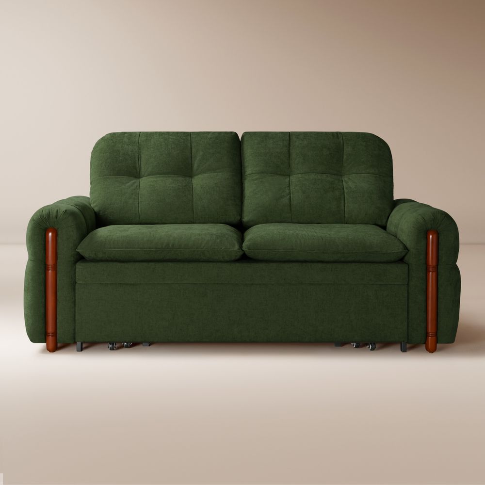 green pull out day bed sofa
