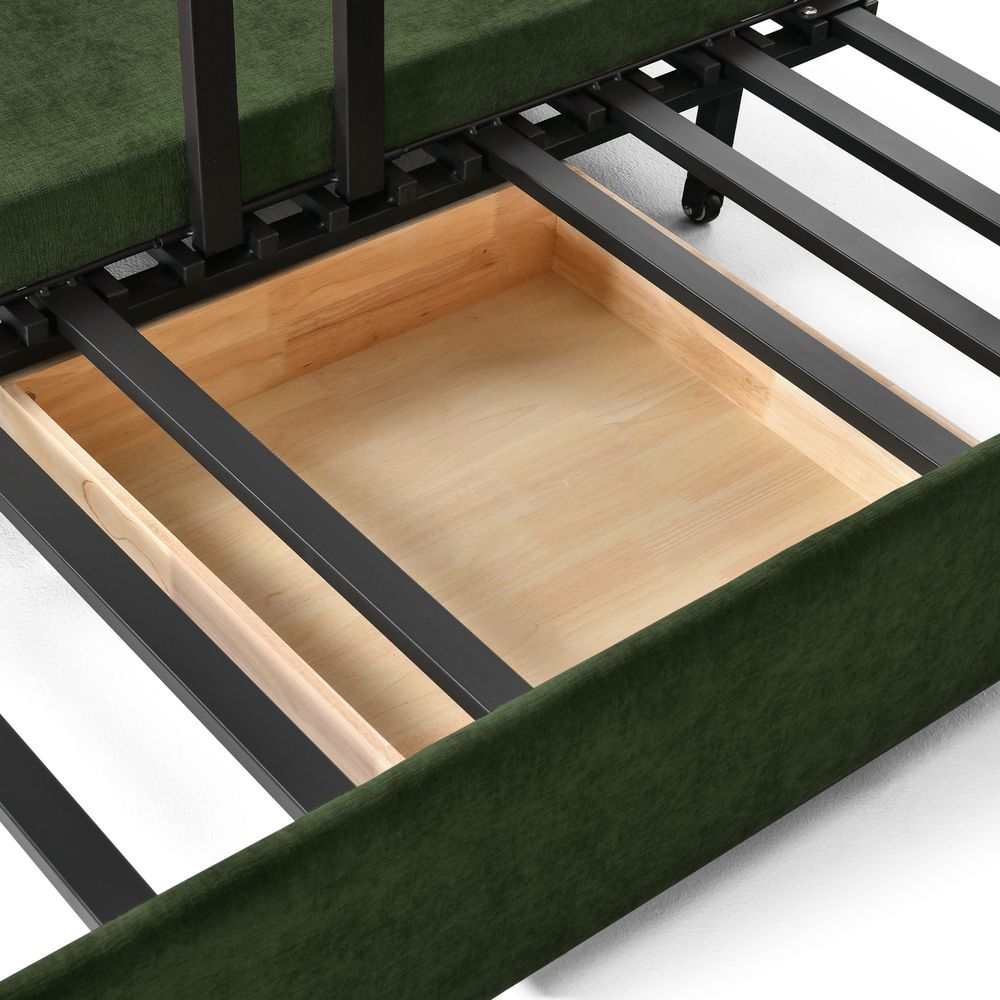 green day bed sofa with hidden storage drawer
