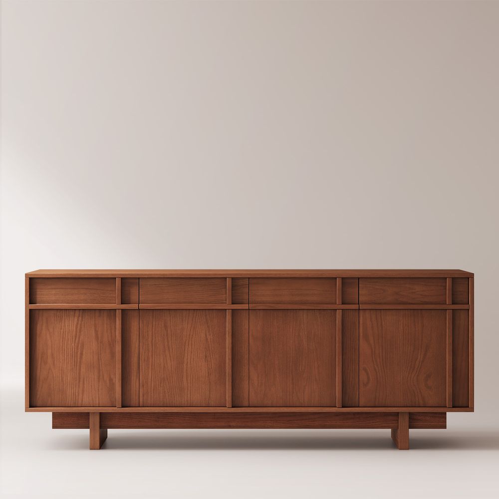 71 Inch Brown buffet cabinet sideboard