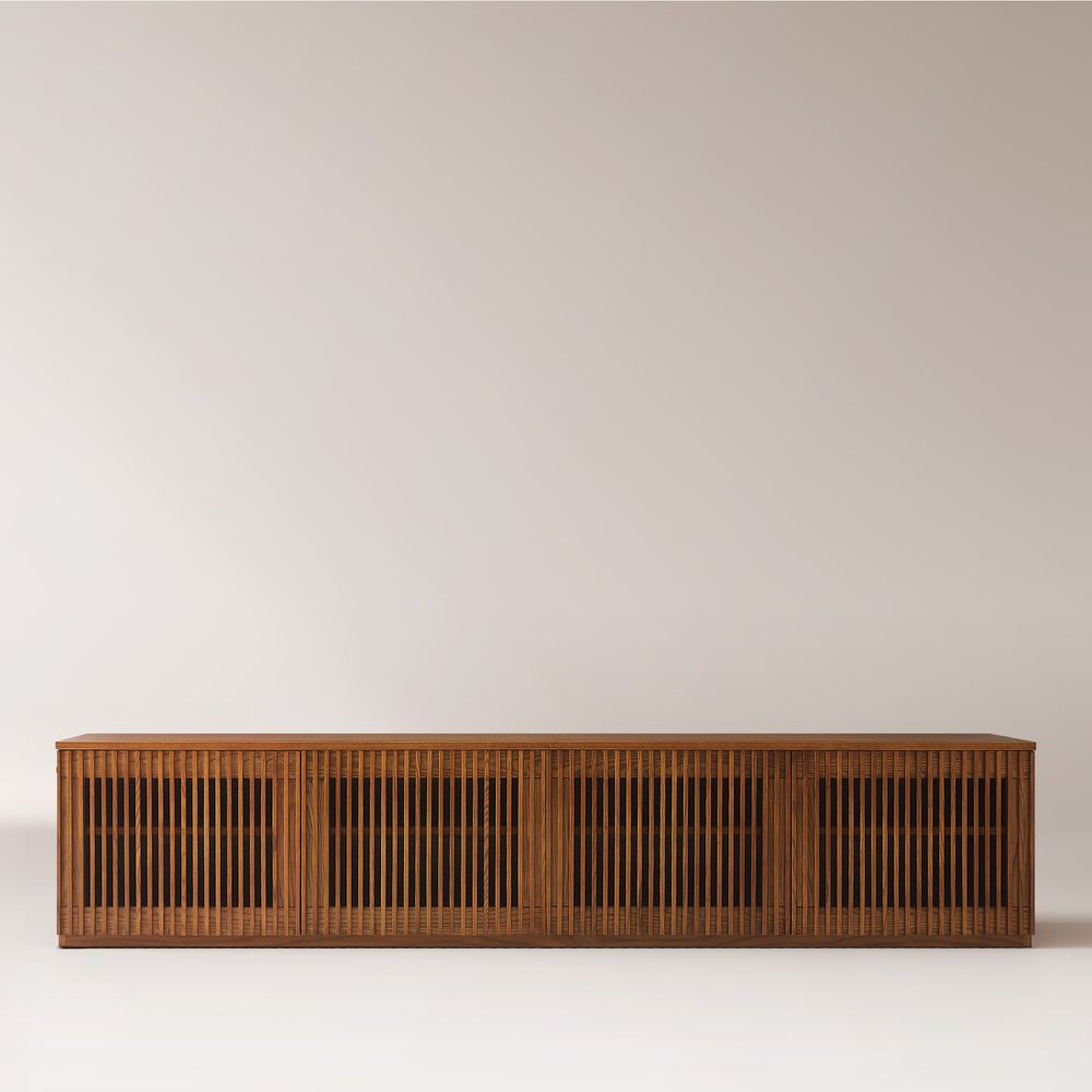Slatted TV Stand