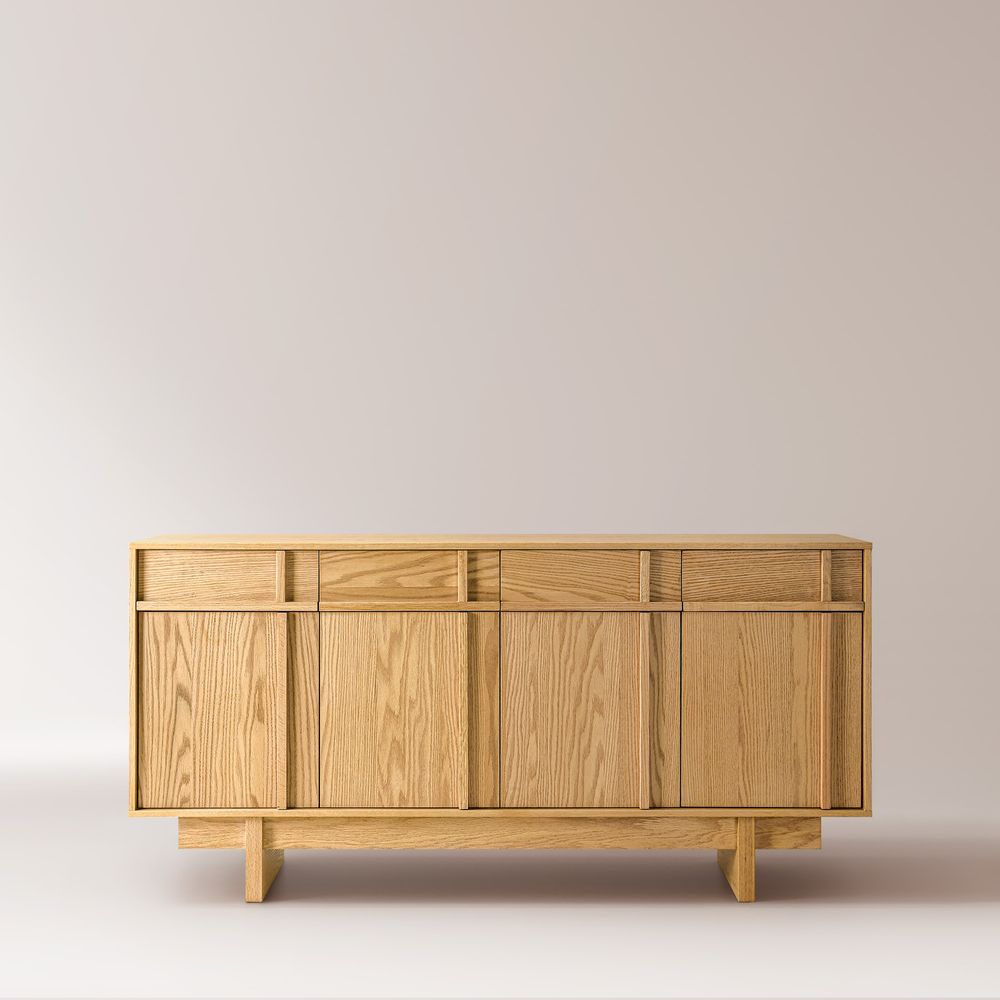 63 Inch Modern Natural credenza cabinet