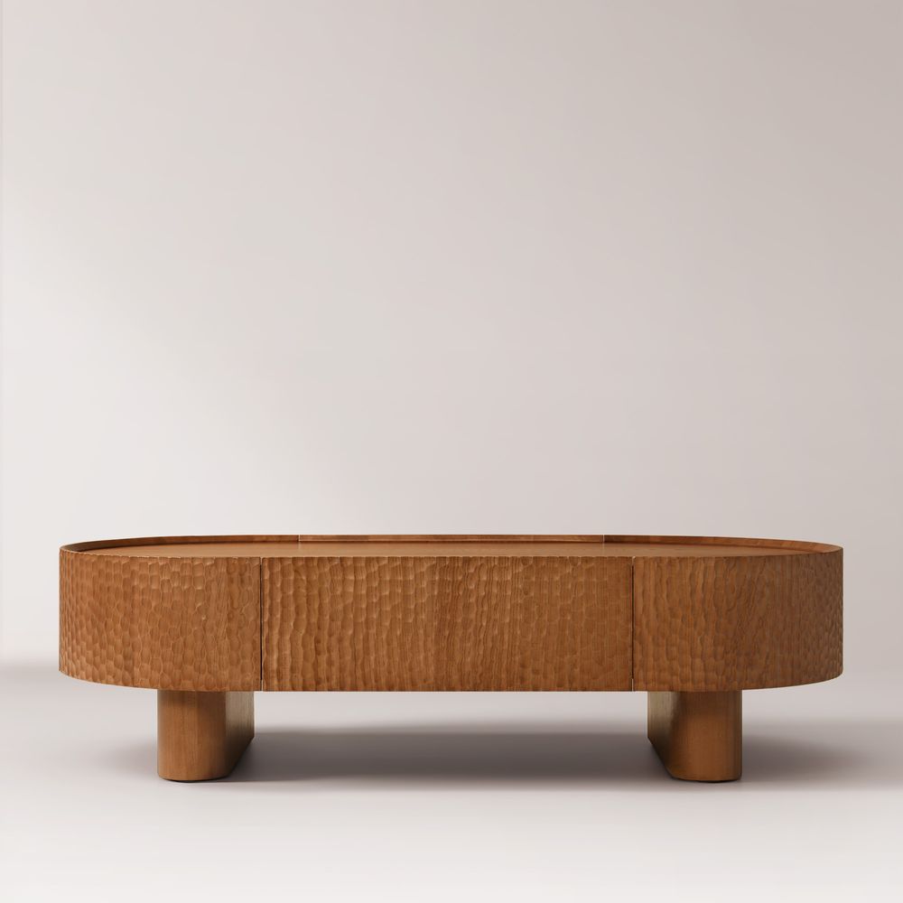 60 Inch Oval Wood Coffee Table