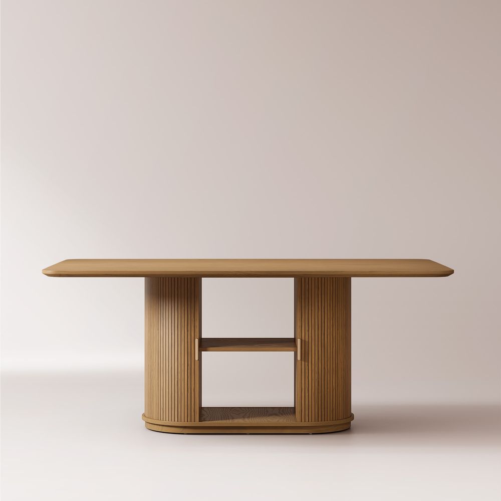 72 inch  Brown Rectangular Dining Table with Storage