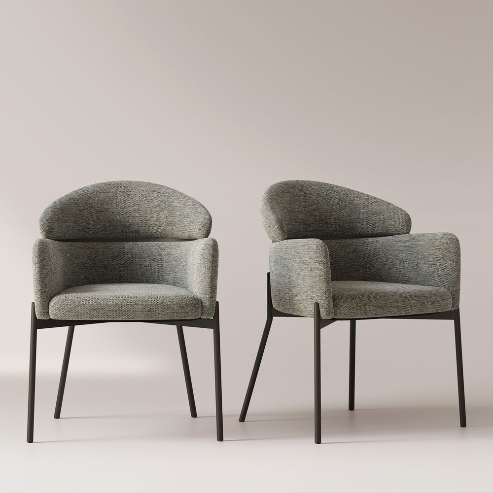 Modern Grey Dining Chairs Set of 2