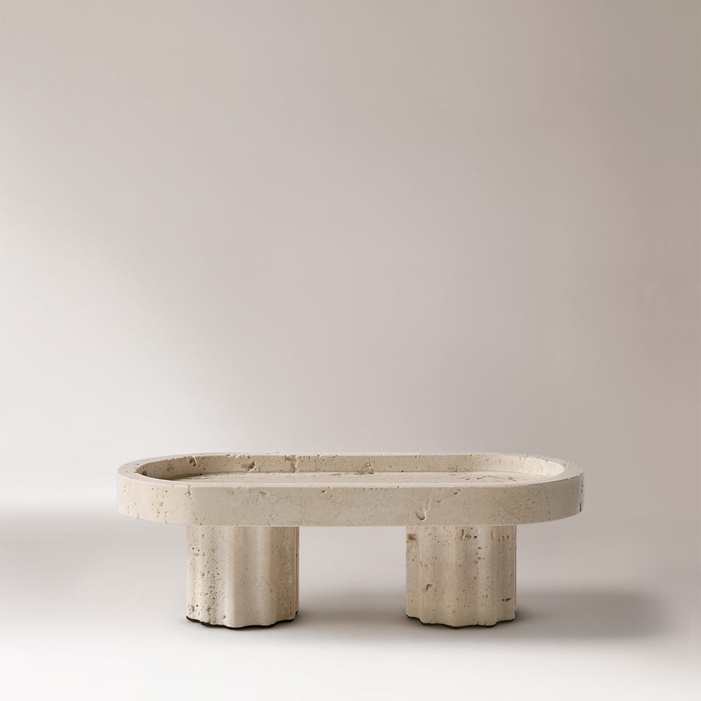 travertine cake stand