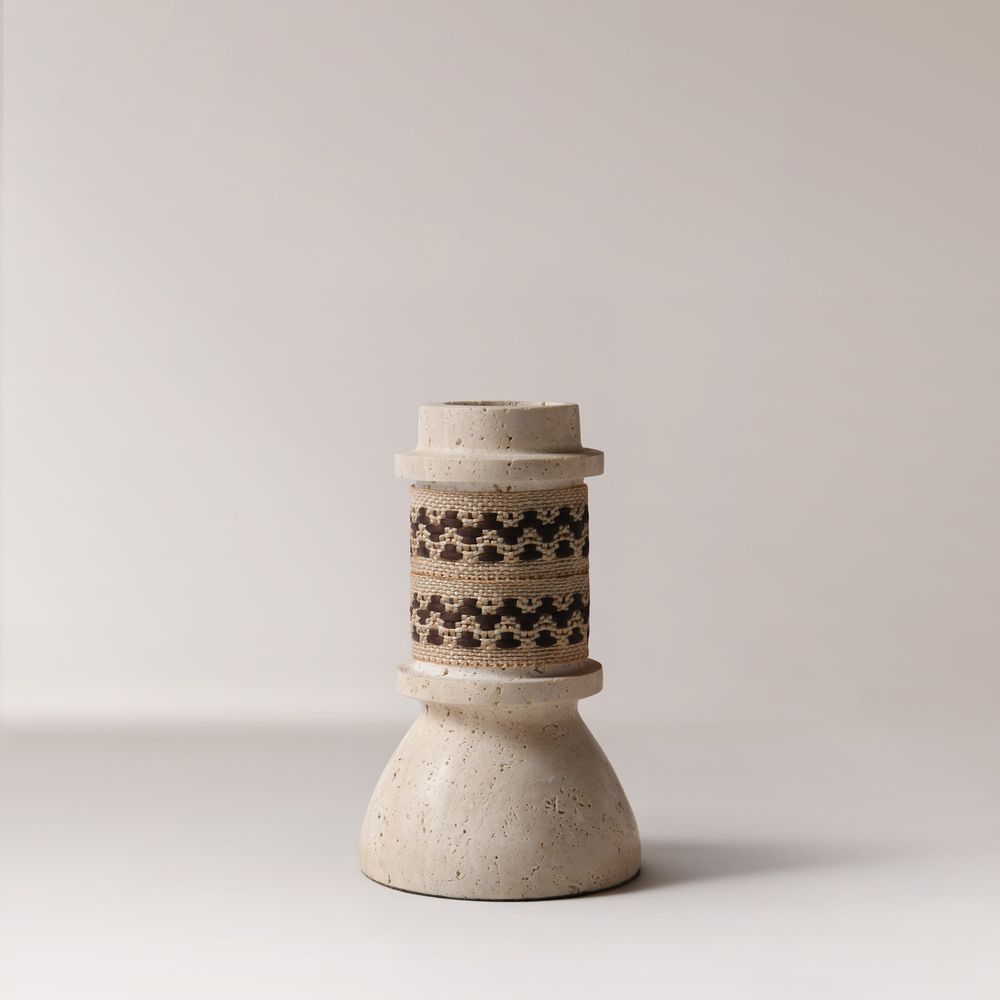 Travertine Candle Pillar Holder