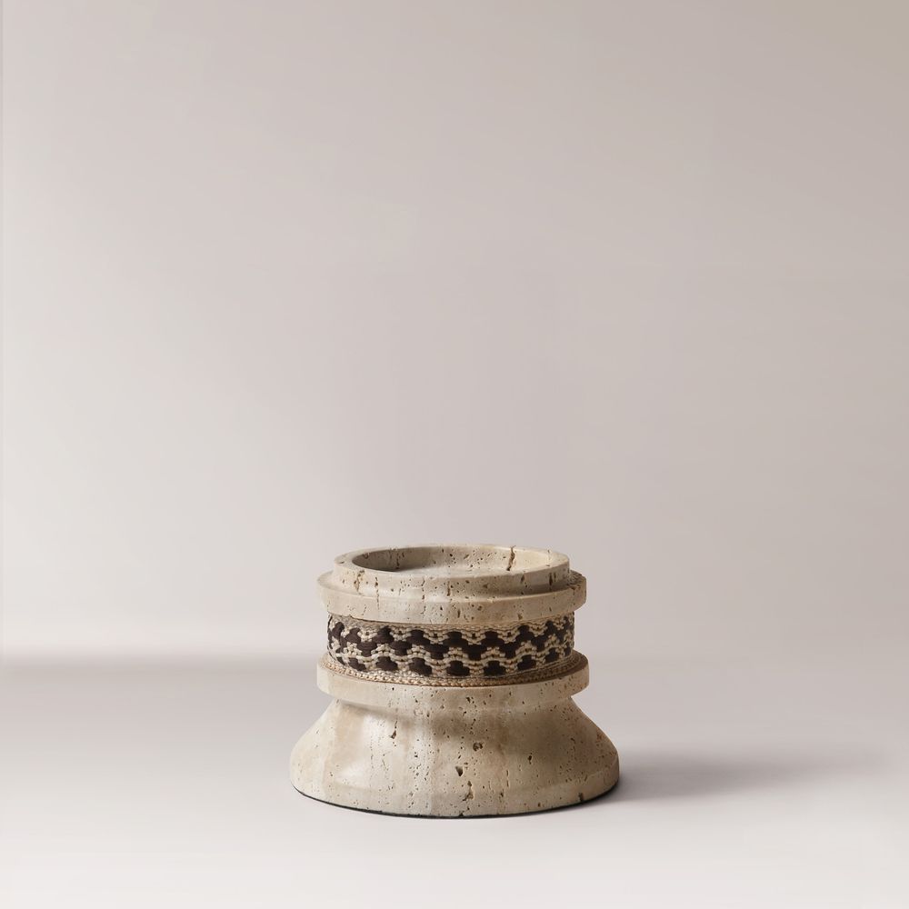 Travertine Pillar Holder