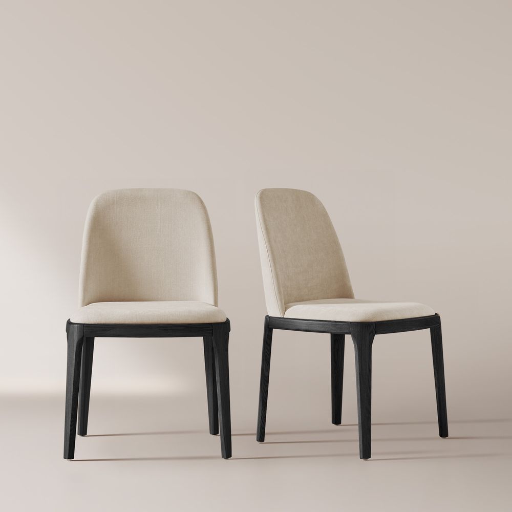 Mid Century Modern Wooden Dining Chairs Set