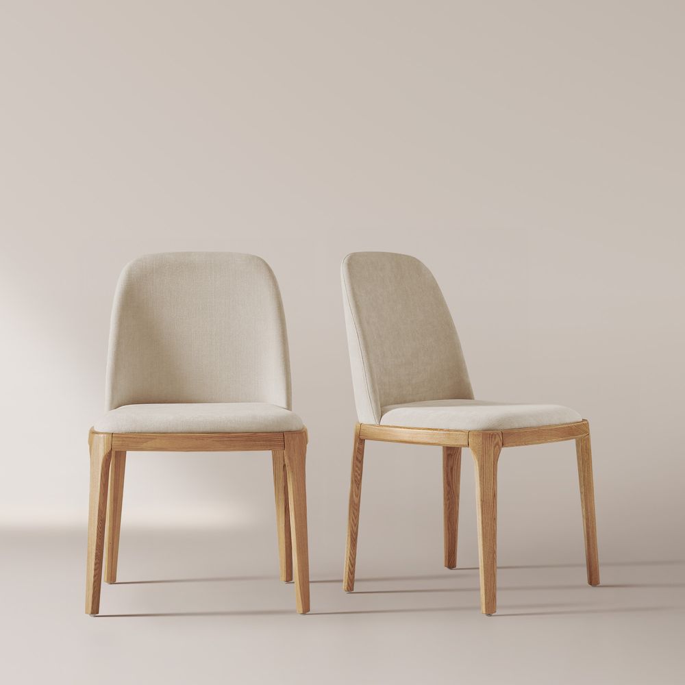 Mid Century Modern Wooden Dining Chairs Set