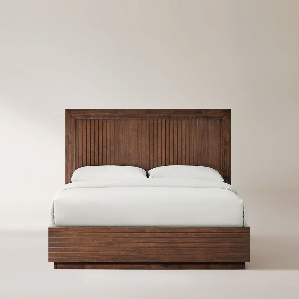 Fluted Acacia Bed