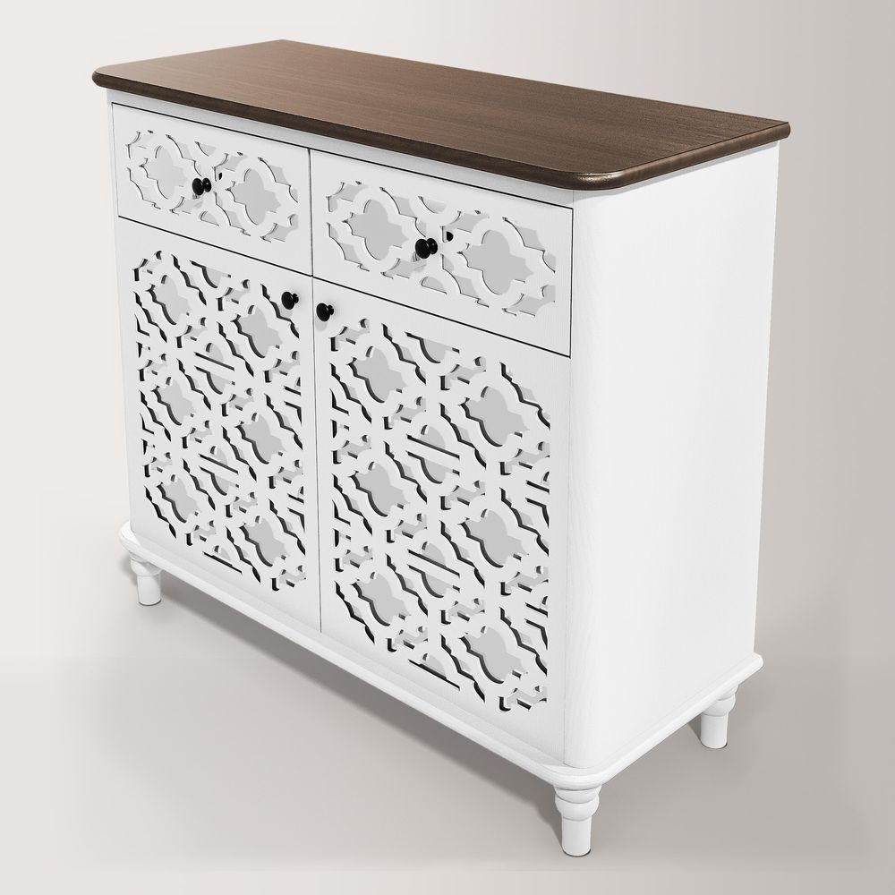 Hernest Émilie Modern 36" Sideboard with Elegant Patterned Sliding