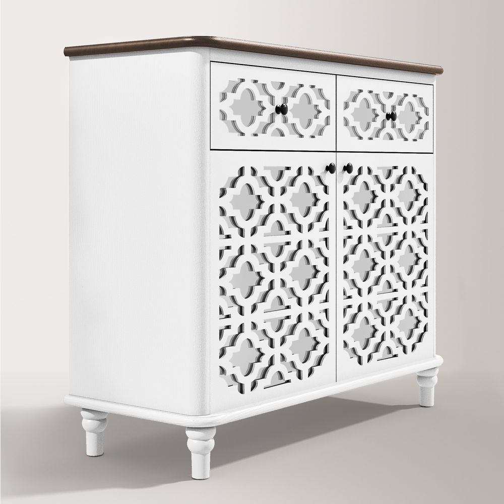 Hernest Émilie Modern 36" Sideboard with Elegant Patterned Sliding