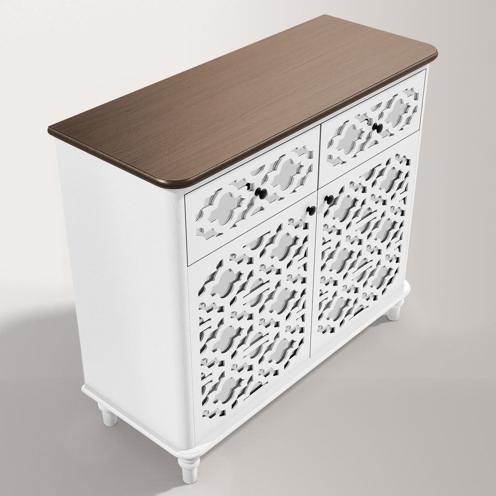Hernest Émilie Modern 36" Sideboard with Elegant Patterned Sliding