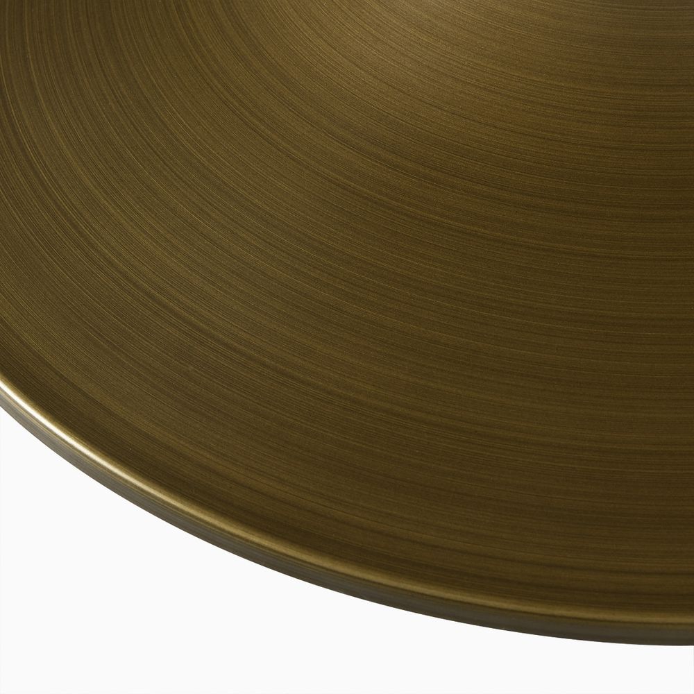Round Dining Table with Antique Brushed Brass Metal Legs