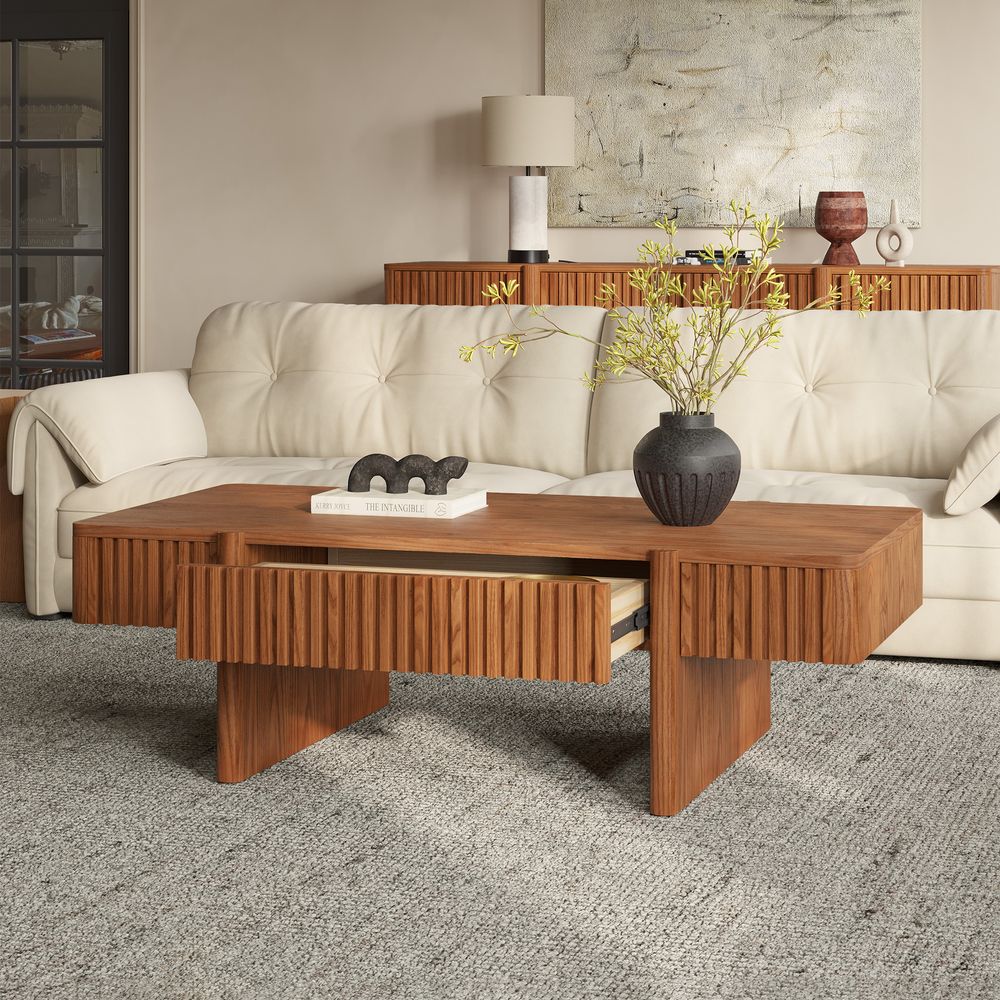 47 Inch Coffee Table with Drawers
