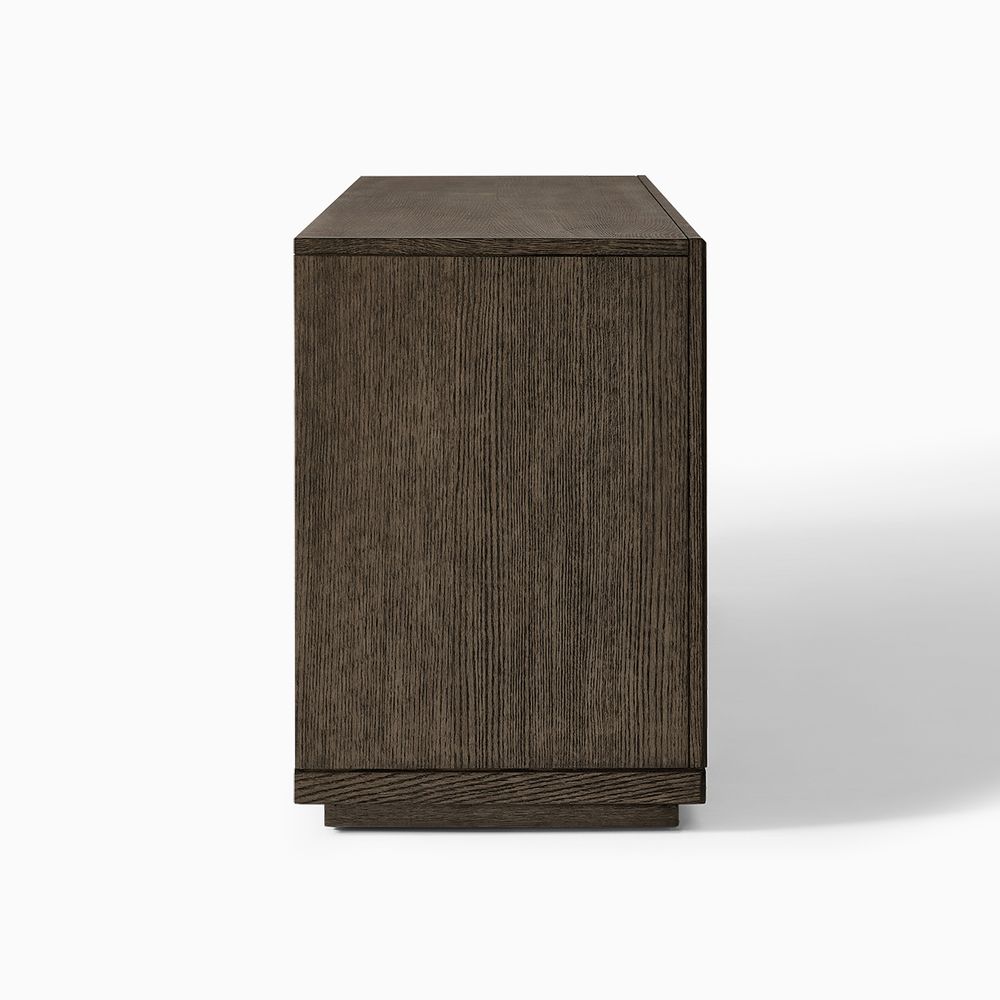 Side of Dark Brown Oak TV Cabinet