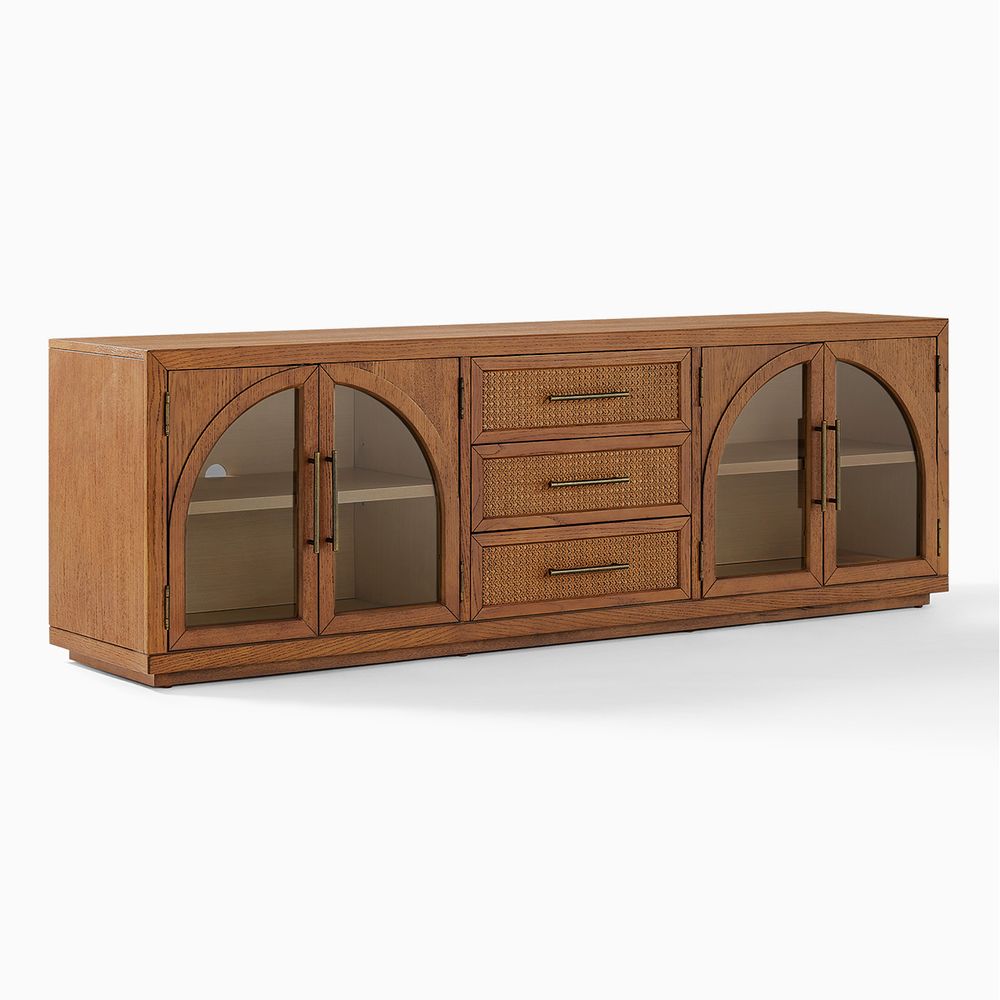 Modern Brown Oak Finish TV Stand