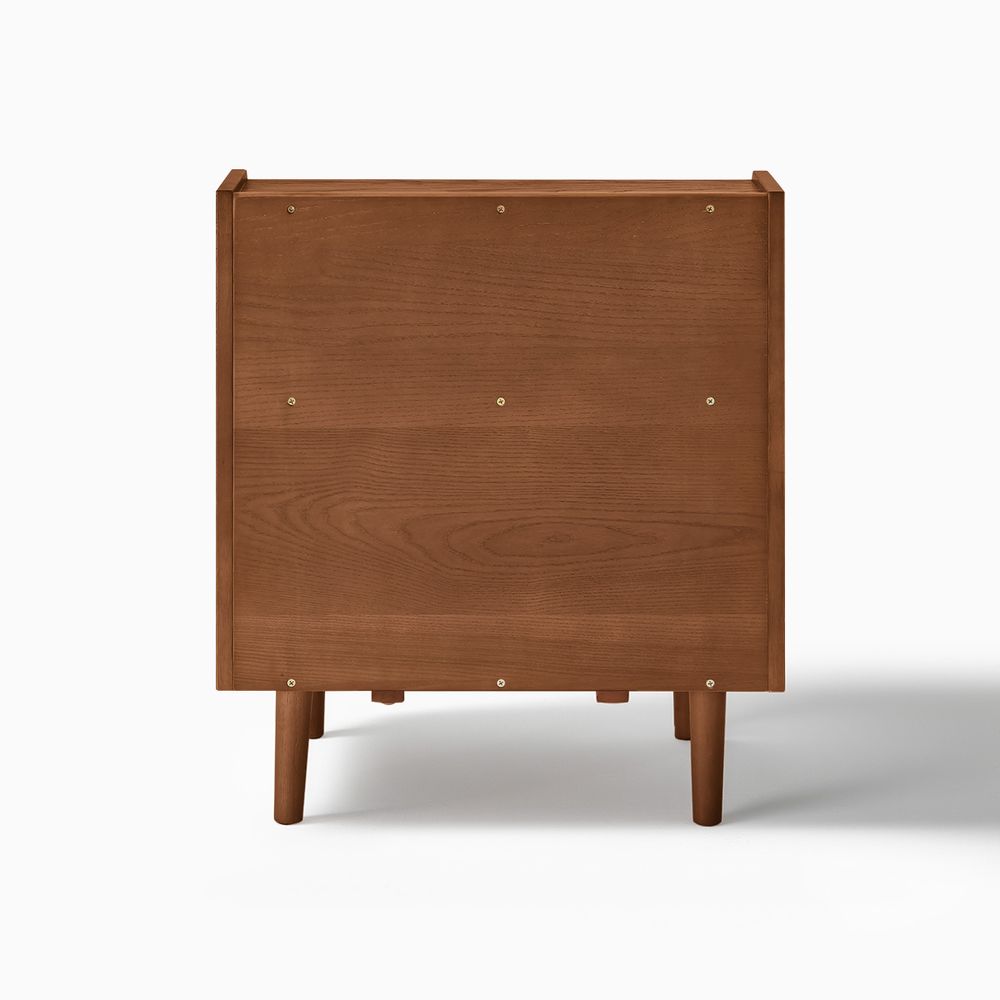 Back of Wooden Tambour Door Nightstand