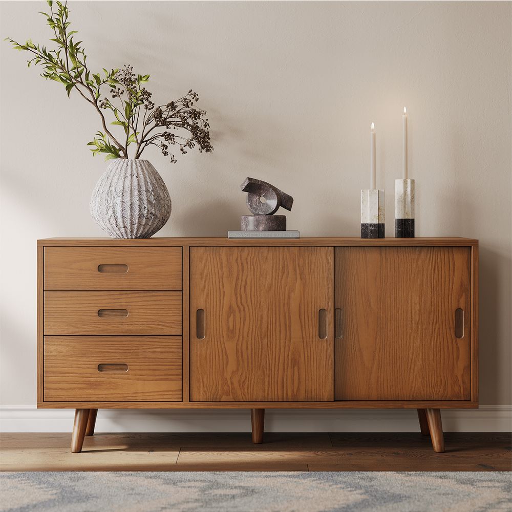 60 Inch Mid Century Modern Tall TV Stand