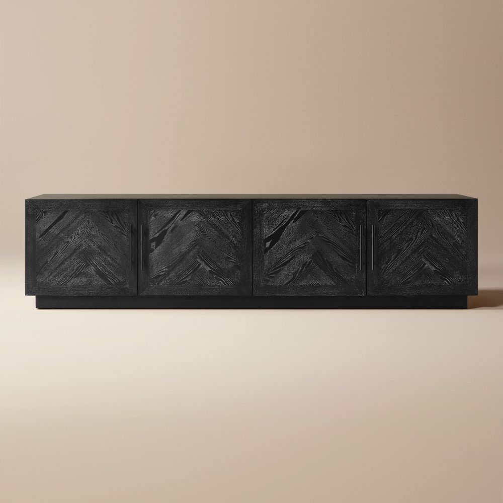Chevron Wood TV Cabinet