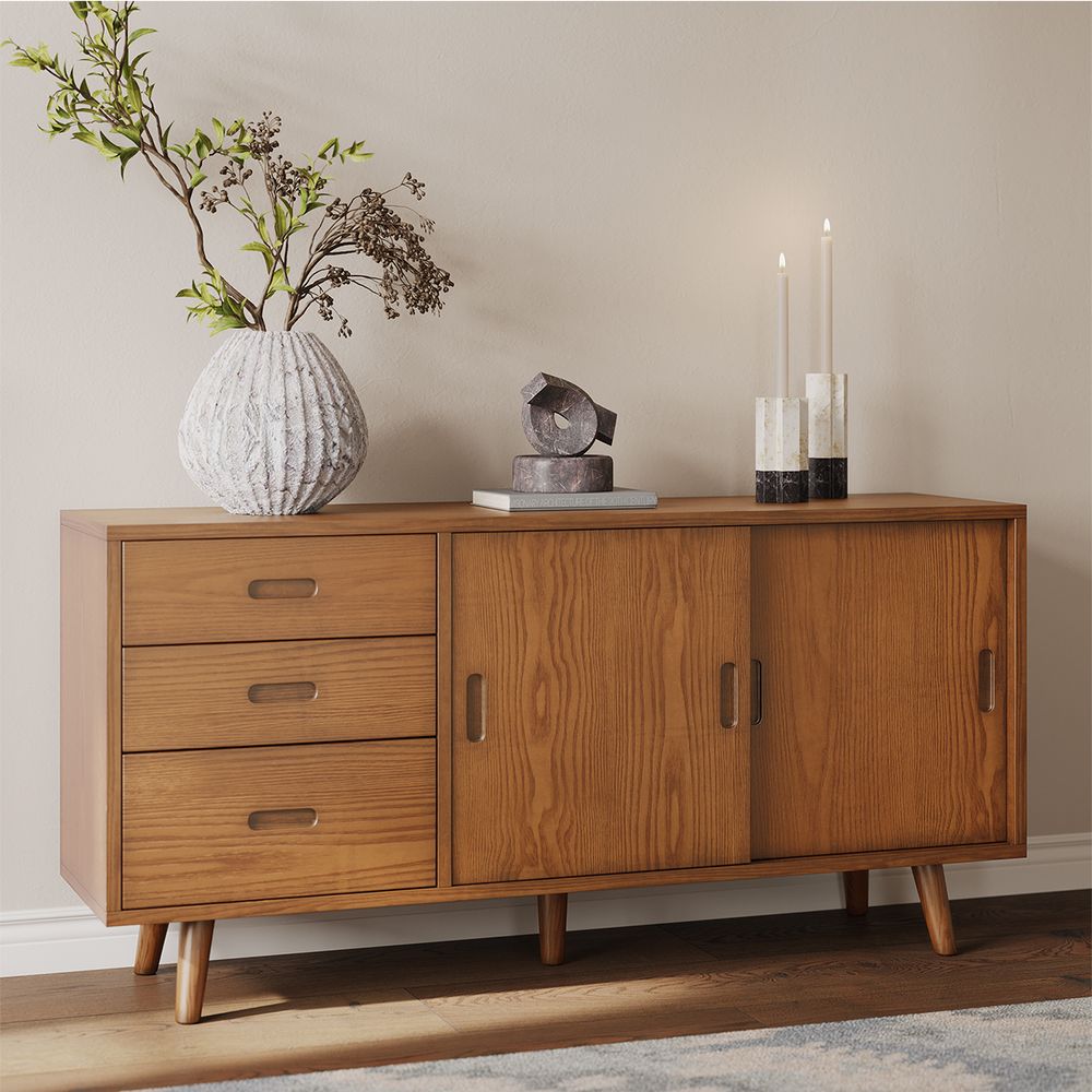 Mid Century Modern Tall TV Stand for Living Room