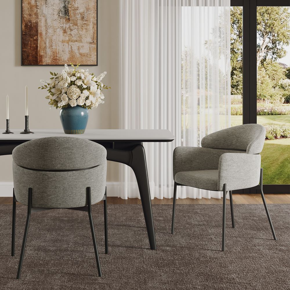 Grey Dining Chairs Set of 2