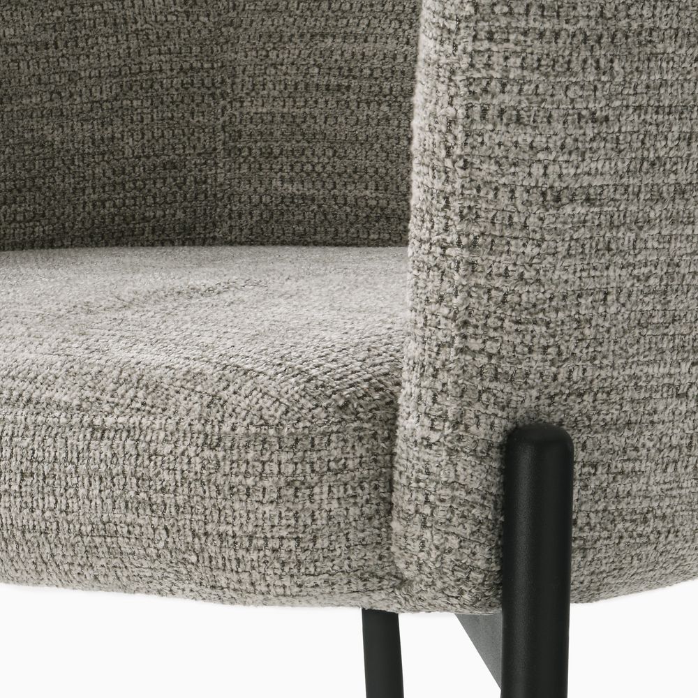 Modern Grey Dining Chairs Set  with Soft Cushion