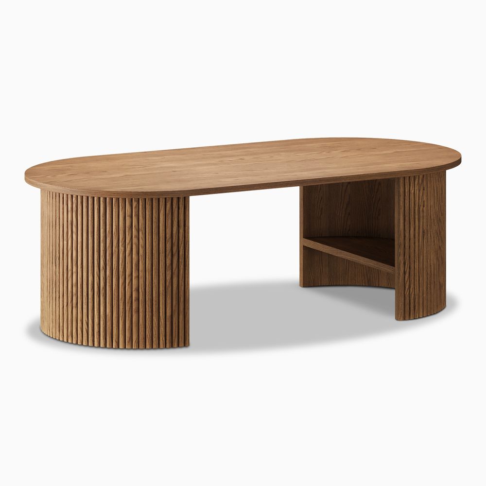 Storage Coffee Table with Shelves