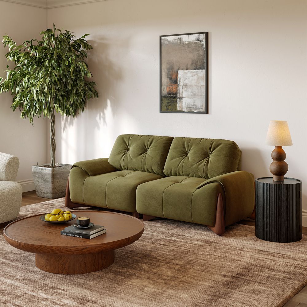 sofa with solid wood frame